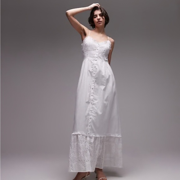 Revolve SNDYS NWT Broderie embroidered cami button maxi dress - Picture 2 of 9